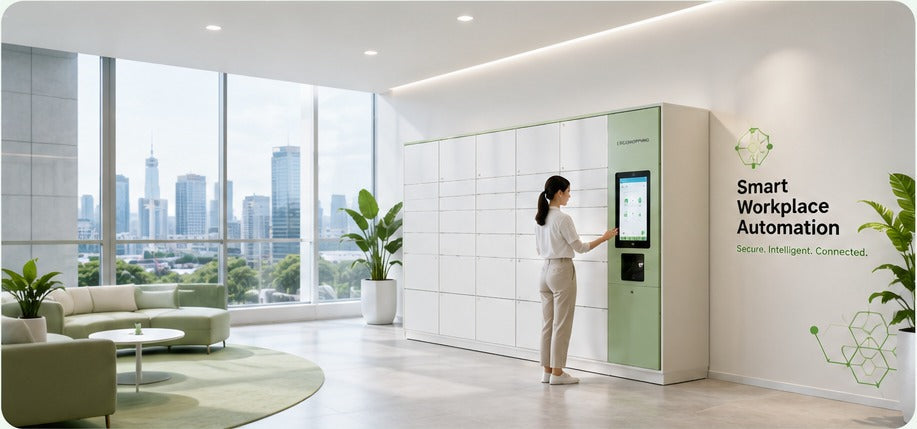 The Intelligent Workplace: AI Kiosks, Smart Lockers, Device Management & Service Robots