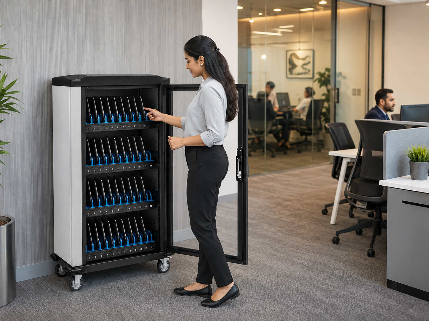 RIFE-STL Series Mobile Laptop, iPad & Tablet Storage Cabinet