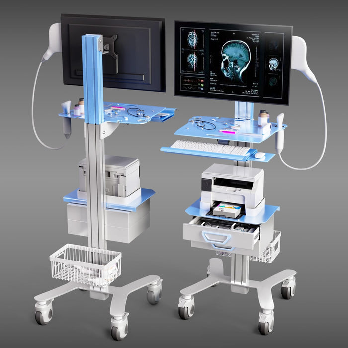 HSM-3 Medical Computer and Diagnostic Equipment Cart