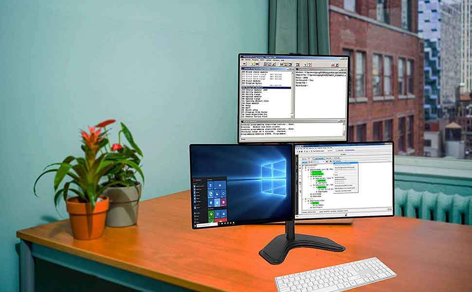 Triple LCD LED Computer Monitor Desk Stand, 5 Years Warranty (EF003T)