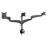 Gas Spring Triple Monitor Desk Mount Arm/Stand, Fully Adjustable Arms, Fits up to 27" Screens, 5 Years Warranty, Black (3MSG)