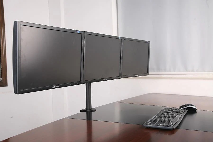 Triple Arm Desk Mount LCD LED Computer Monitor Bracket Stand 13"-24", 5 Years Warranty (EC003)