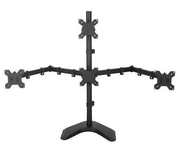 Freestanding Desk Stand for Quad Monitors EF004T 3 x 1 Array, 5 Years Warranty (EF004T)