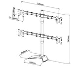 Quad Monitor Desk Stand Mount Full Motion Articulating Arm 4 LCD Computer Displays, 5 Years Warranty (Black) EF004