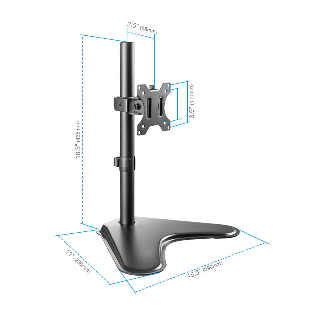 Single Monitor Mount for 13-32 Inch Computer Screens, Improved LCD/LED Monitor Riser, Height/Angle Adjustable Single Desk Mount Stand, Holds up to 17.6lbs, 5 Years Warranty (EF001)