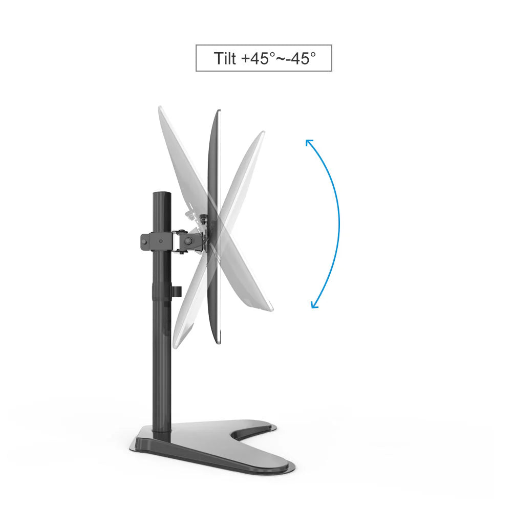 Single Monitor Mount for 13-32 Inch Computer Screens, Improved LCD/LED Monitor Riser, Height/Angle Adjustable Single Desk Mount Stand, Holds up to 17.6lbs, 5 Years Warranty (EF001)