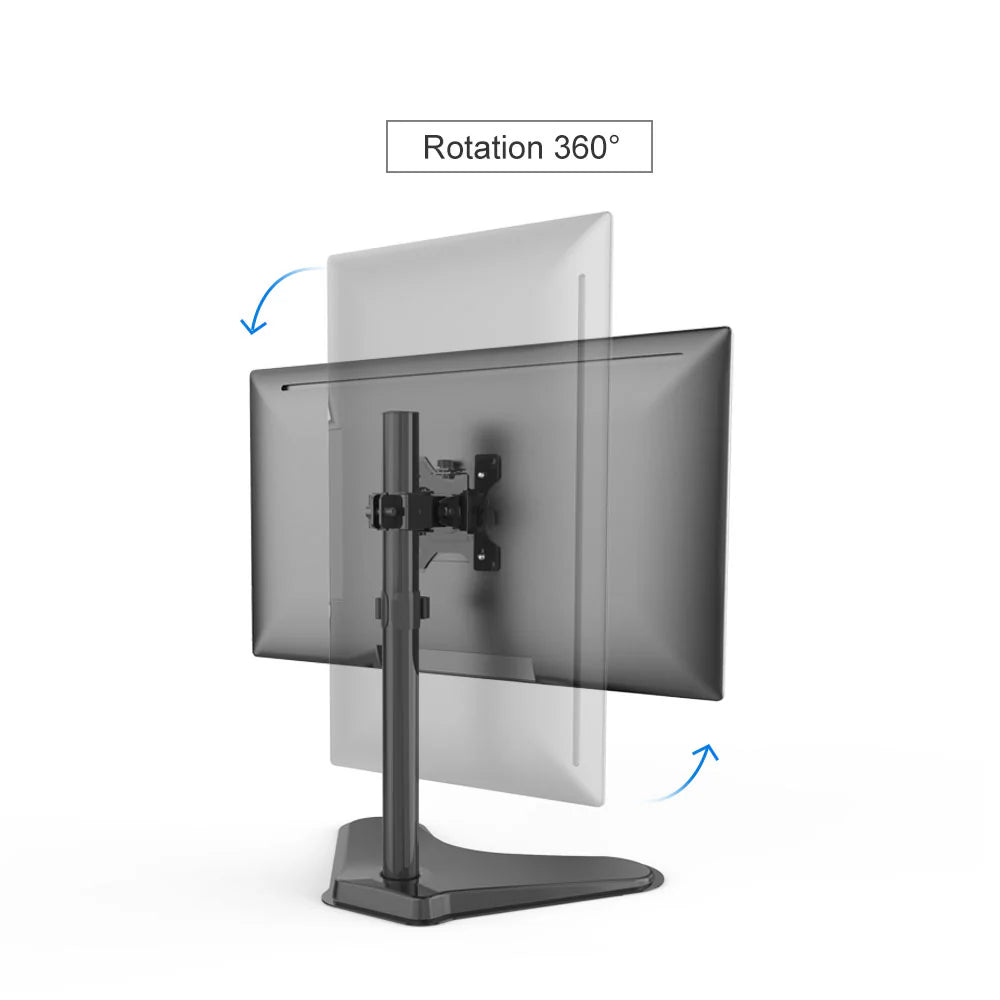 Single Monitor Mount for 13-32 Inch Computer Screens, Improved LCD/LED Monitor Riser, Height/Angle Adjustable Single Desk Mount Stand, Holds up to 17.6lbs, 5 Years Warranty (EF001)