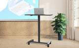 Portable Rolling Laptop Table Stylish & Spacious Minimalist Standing Table & Laptop Portable Desk with Pneumatic Lifting for Multi-Purpose Use, Black, (LPT06)