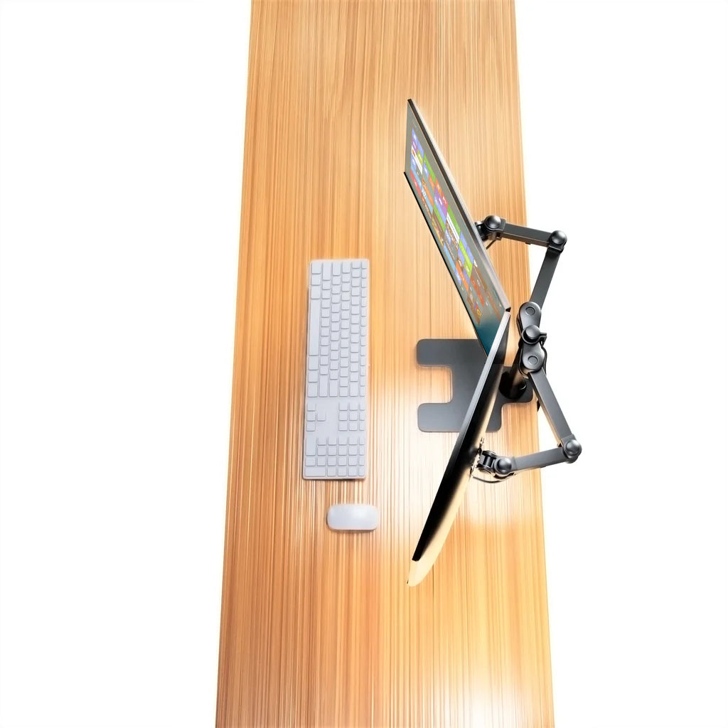 Freestanding Dual Monitor Mount, Fully Articulating Heavy-Duty Broad Arms, Compatible for Two Screens up to 32 inches with Standards 75 * 75mm and 100 * 100mm VESA Holes, 5 Years Warranty, Black (2HDF)