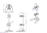 Dual Monitor Desk Stand Free-Standing LCD Mount, Holds in Vertical Position 2 Screens up to 27-inch, 5 Years Warranty, Silver (2MSFVS)