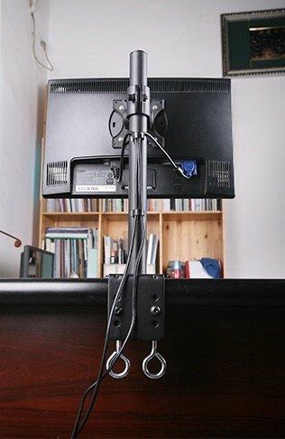 Single Monitor Mount for 13-32 Inch Computer Screens, Improved LCD/LED Monitor Riser, Height/Angle Adjustable Single Desk Mount Stand, Holds up to 17.6lbs, 5 Years Warranty (RCSS)