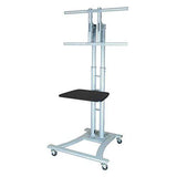 TV Floor Stand on Wheels I Universal Mobile TV Stand with AV Tray! Rolling TV Cart for Screens 32 to 70 Inches (VCTS12)