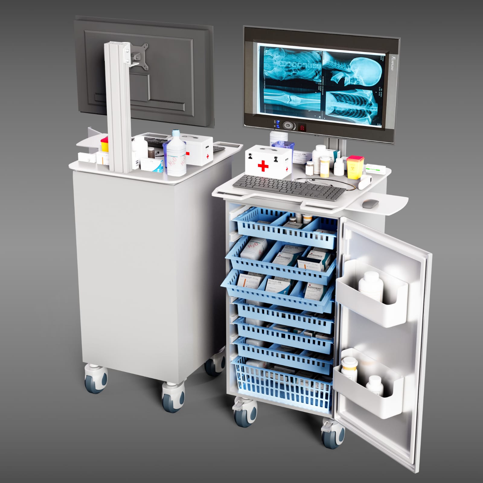 RIFE HSM-5 nursing laptop cart mobile workstation
