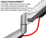 Triple Monitor Stand, Fits 13 to 32 Inchs Screens, Clamp Grommet, Height Adjustable Aluminum Gas Spring Three Monitor Arm Desk Stand, Full Motion, Silver, 5 Years Warranty (3MSGS)