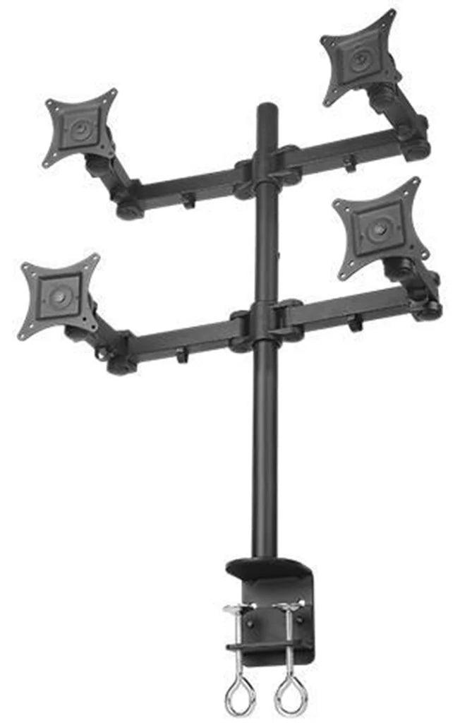 Four CLAMP Monitor Arm 4MS-CTB, 5 Years Warranty