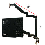 Dual Arm Monitor & Laptop Mount - Heitgh and Angle Adjustment, 18" Pole, 5 Years Warranty (NA-G DC)