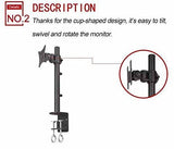 Single Monitor Mount for 13-32 Inch Computer Screens, Improved LCD/LED Monitor Riser, Height/Angle Adjustable Single Desk Mount Stand, Holds up to 17.6lbs, 5 Years Warranty (RCSS)