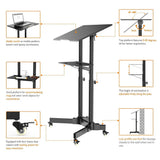 Mobile Laptop Desk Cart Height and Angle Adjustable Tilt Spliting Laptop Stand Table Model No LPC10