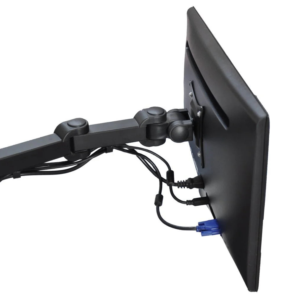 Single Monitor Desk Mount Single LCD Monitor Desk Mount Stand Fully Adjustable/Tilt/Articulating for 1 Screen up to 27", 5 Years Warranty (Model rc1e)