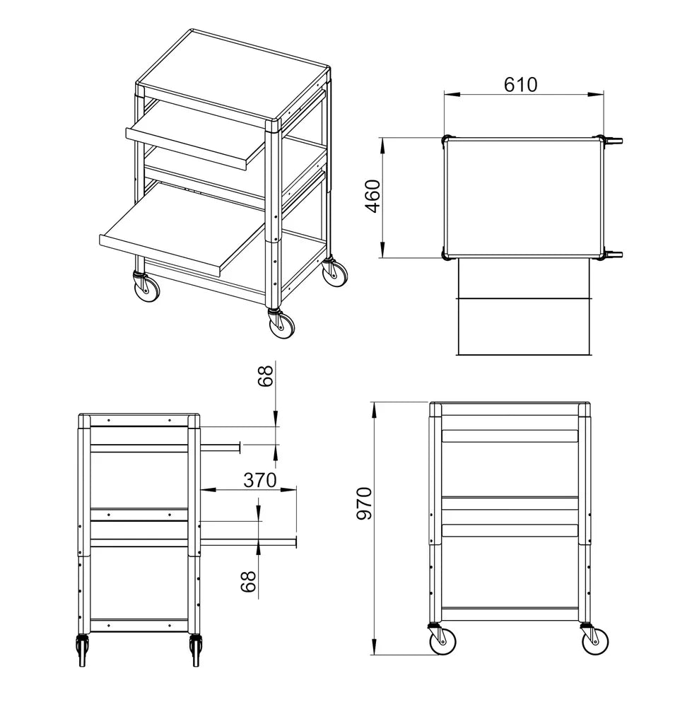 Multimedia stands and Audio Visual Carts C-54