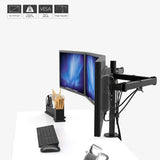 Triple Arm Desk Mount LCD LED Computer Monitor Bracket Stand 13"-24", 5 Years Warranty (EC003)