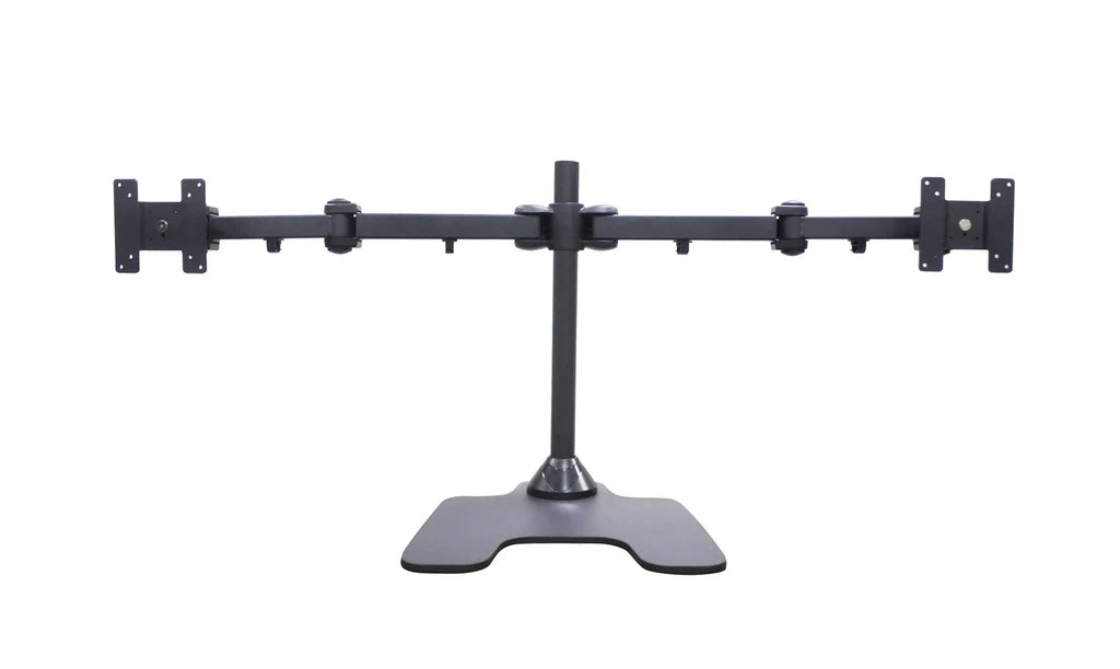 Freestanding Dual Monitor Mount, Fully Articulating Heavy-Duty Broad Arms, Compatible for Two Screens up to 32 inches with Standards 75 * 75mm and 100 * 100mm VESA Holes, 5 Years Warranty, Black (2HDF)