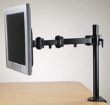 Single Fully Adjustable/Tilt/Articulating Full Motion LCD Arm Desk Mount Stand for 1 Screen up to 27 Inch, 5 Years Warranty Black (RCPRM1)