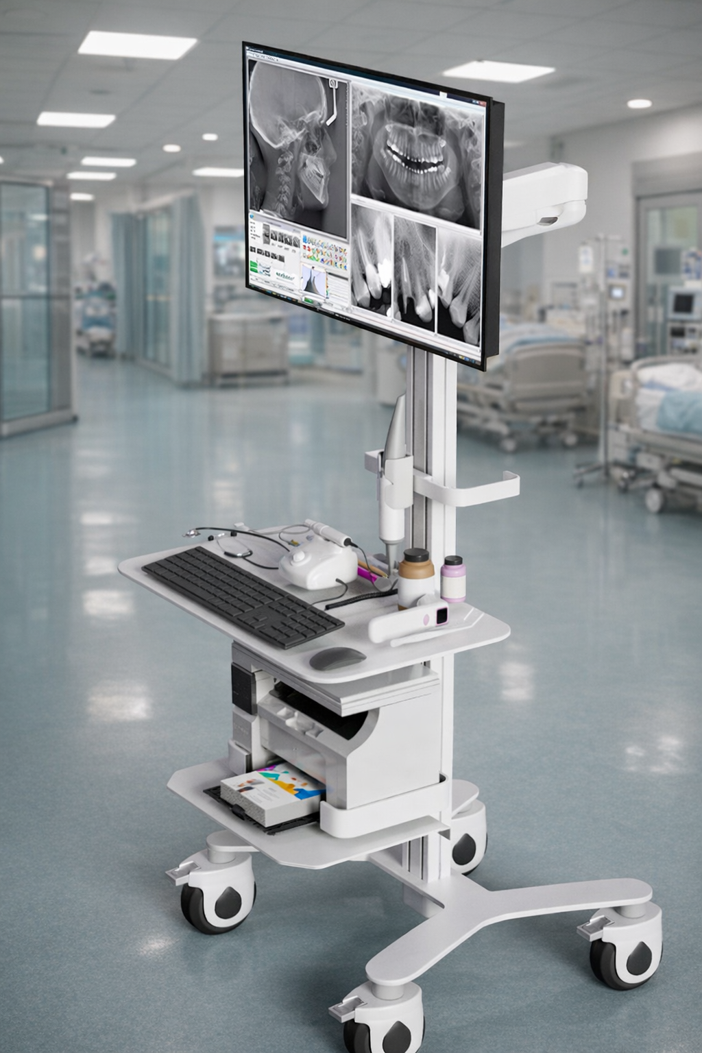HSM-9 All-in-One Medical PC Cart - Mobile EMR/EHR Workstation