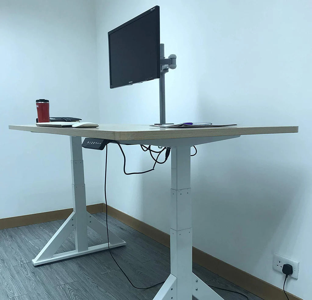 Single Fully Adjustable/Tilt/Articulating Full Motion LCD Arm Desk Mount Stand for 1 Screen up to 27 Inch, 5 Years Warranty, Silver (RC1S)