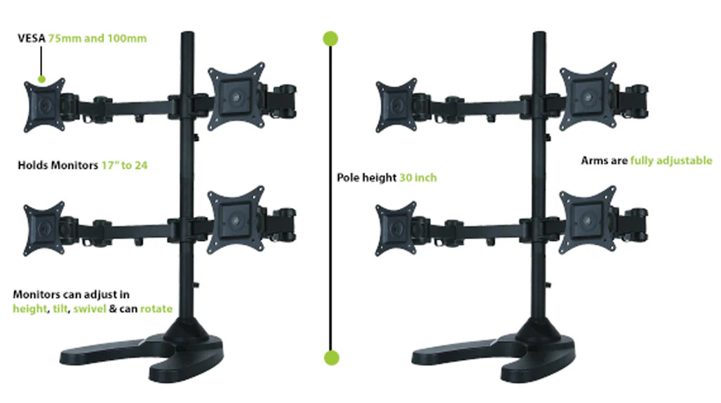 Eight Monitor Stand - Freestanding, 5 Years Warranty (8MS-FH)