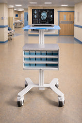 HSL-2 Height Adjustable Laptop Cart - Portable Nursing Station