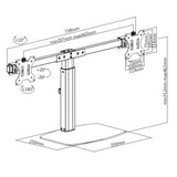 Freestanding Pneumatic Vertical Lift Dual Monitor Stand - Adjustable Monitor Mount, Fits 2 Screens up to 27 Inch, Holds up to 6 kgs per Arm, 5 Years Warranty, (EFBGD)