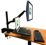 Dual Arm Monitor & Laptop Mount - Heitgh and Angle Adjustment, 18" Pole, 5 Years Warranty (NA-G DC)