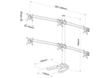 Premium Six Monitor Stand - Freestanding, 5 Years Warranty(6MS-FHP)