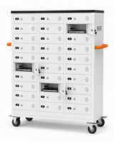 RIFE LS-Lab30 Laptop Charging Cabinet — 30 Individual Locking Compartments | Charge & Secure Up to 30 Laptops/Tablets (14") | White or Black | Key or Number Lock