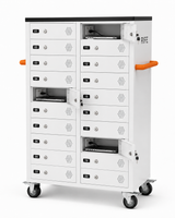 RIFE LS-Lab20 Laptop Charging Cabinet — 20 Individual Locking Compartments | Charge & Secure Up to 20 Laptops/Tablets (14") | White or Black | Key or Number Lock