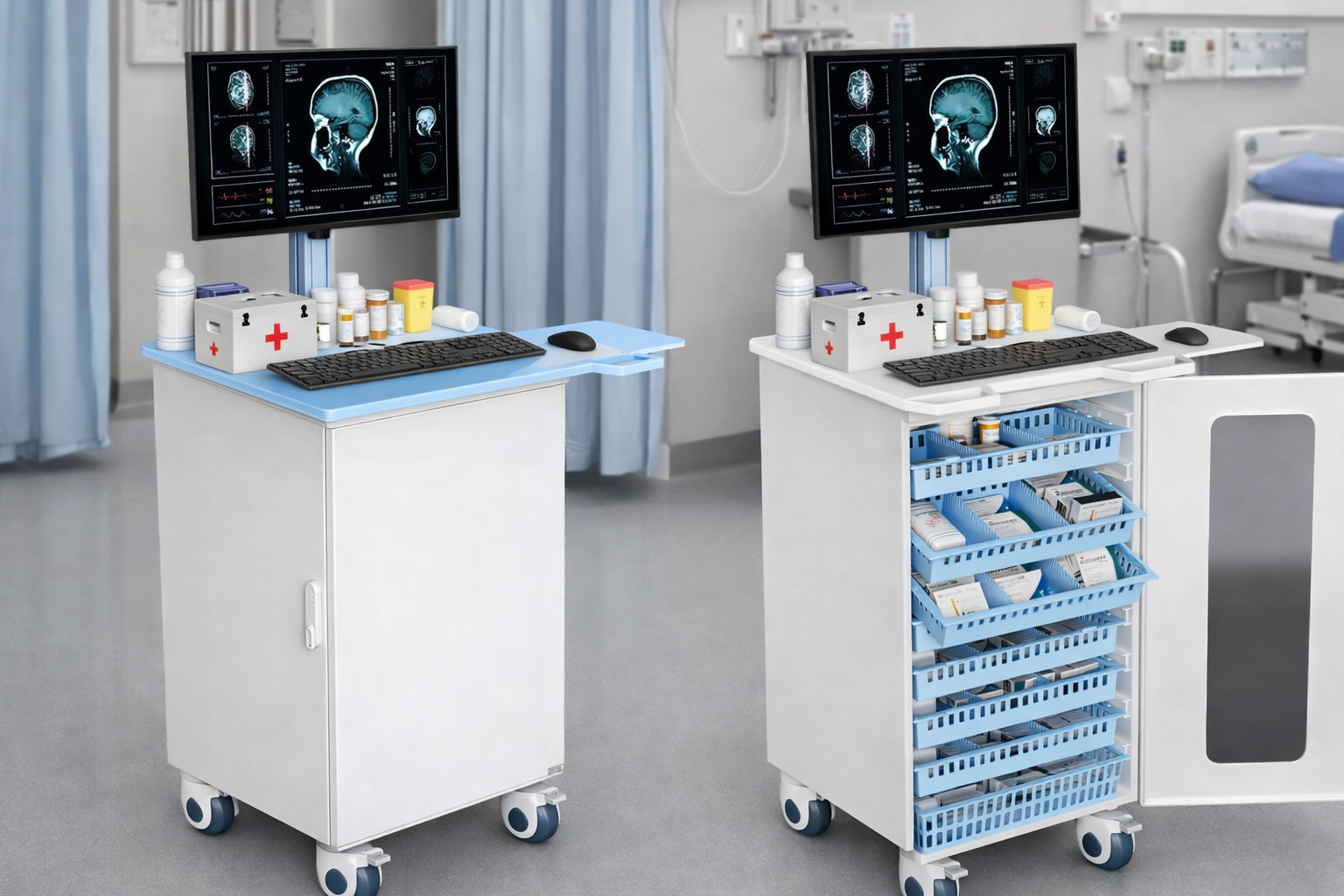 RIFE HSM-5 mobile cart features and workstation layout