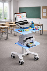 HSL-5 Multi-Purpose Medical Laptop Cart - Workstation with Printer Shelf