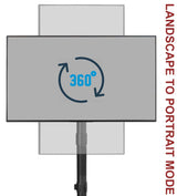Free-Standing Extra Tall Single LCD Computer Monitor Adjustable Desk Stand for 1 Screen up to 27 inch, Supports Weight up to 10 kgs, 5 Years Warranty, Black (EF001L)