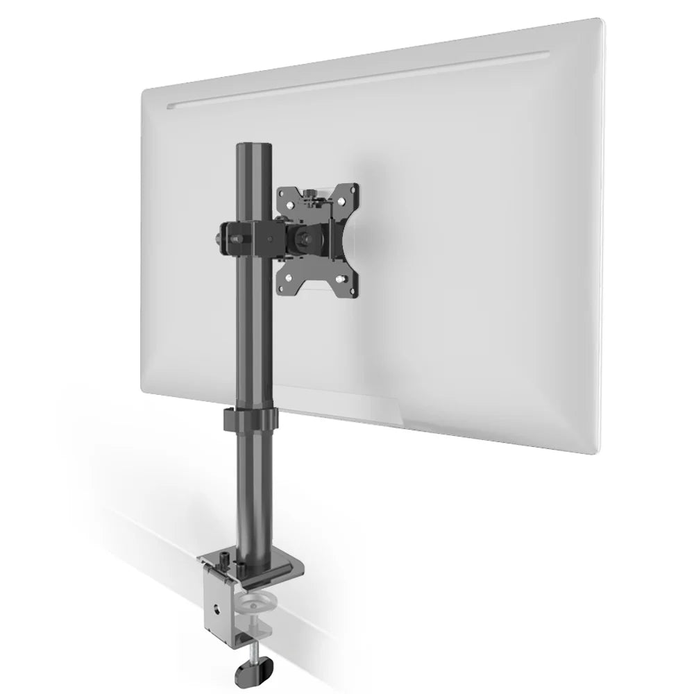 Renewed Full Motion Single Monitor Desk Mount Adjustable/Tilt/Articulating for 1 Screen up to 27", (RCMM)