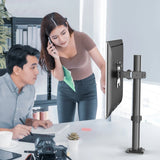 Renewed Full Motion Single Monitor Desk Mount Adjustable/Tilt/Articulating for 1 Screen up to 27", (RCMM)