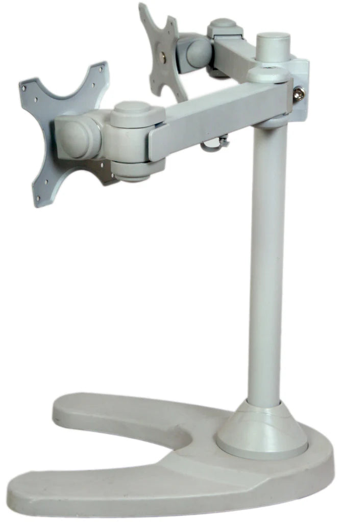 Dual Monitor Stand - Freestanding & Horizontal, 5 Years Warranty, Silver (2MSFHS)
