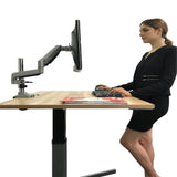 Monitor Arm Single LCD Monitor Desk Mount Stand with Gas Spring Fully Adjustable Fits 20 21 23 24 27 30 32 Screens Height Adjustable Tilt Swivel Rotate, Clamp and Grommet Base, 5 Years Warranty (MODEL LMS-GP)