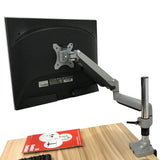 Monitor Arm Single LCD Monitor Desk Mount Stand with Gas Spring Fully Adjustable Fits 20 21 23 24 27 30 32 Screens Height Adjustable Tilt Swivel Rotate, Clamp and Grommet Base, 5 Years Warranty (MODEL LMS-GP)
