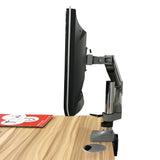 Monitor Arm Single LCD Monitor Desk Mount Stand with Gas Spring Fully Adjustable Fits 20 21 23 24 27 30 32 Screens Height Adjustable Tilt Swivel Rotate, Clamp and Grommet Base, 5 Years Warranty (MODEL LMS-GP)