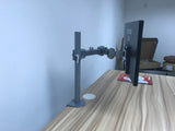 Single Fully Adjustable/Tilt/Articulating Full Motion LCD Arm Desk Mount Stand for 1 Screen up to 27 Inch, 5 Years Warranty, Silver (RC1S)