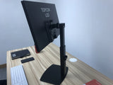 Tall Free Standing Single Monitor Mount Desk Stand, Pneumatic Spring Height Adjustable Monitor Arm for Screens up to 32 inches - Black, 5 Years Warranty (EFBGS)