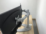 Dual Monitor Stand - Freestanding & Horizontal, 5 Years Warranty, Silver (2MSFHS)