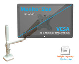 Single Monitor Desk Mount, Fits 19 to 32 Inch VESA Compatible Computer Screen Adjustable Gas Spring Monitor Arm with C Clamp Base, White, Model No (LMSPMSW)