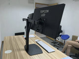 Freestanding Pneumatic Vertical Lift Dual Monitor Stand - Adjustable Monitor Mount, Fits 2 Screens up to 27 Inch, Holds up to 6 kgs per Arm, 5 Years Warranty, (EFBGD)